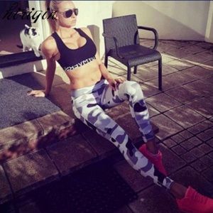 Women's Camouflage High waist Elastic Leggings